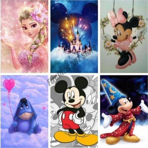 5D DIY Diamond Painting "Disney Family" Diamond Embroidery Full Square Cross Stitch Kits Rhinestone Mosaic Wall Home Decor
