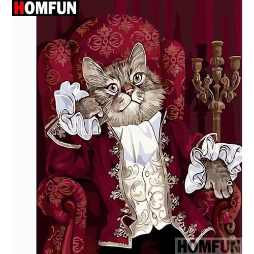HOMFUN Full Square/Round Drill 5D DIY Diamond Painting "Cartoon cat" Embroidery Cross Stitch 5D Home Decor Gift A13110
