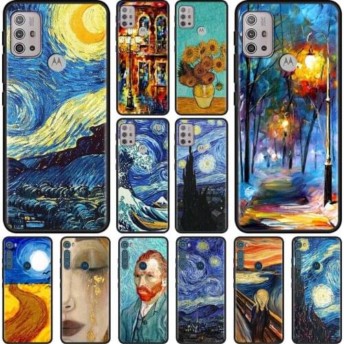 Case For Moto G Stylus G8 G9 Power Plus G10 G30 Cover for MOTO E6s One Fusion Hyper Edge Shell paintings Starry Night Van Gogh