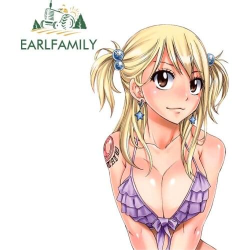 EARLFAMILY 13cm x 8.3cm for Fairy Tail Lucy Heartfilia Car Sticker Vinyl Sunscreen Decal Car Accessories Motorcycle Laptop Decor