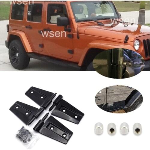 Solid Heavy-duty Door Hinge Pin Guides Mount Kit For Jeep Wrangler JK 2007 2008 2009 2010 2011 2012/13 2014 2015 2016 2017 2018