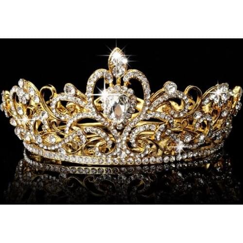 Wedding Bridal Pageant King Crown Tiara Rhinestone Diamante Headpiece Jewelry R7RF