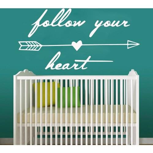 Colorful follow your heart Wall Mural Removable Wall Decal Bedroom Nursery Decoration Wall Art Decal Wallpaper Mural