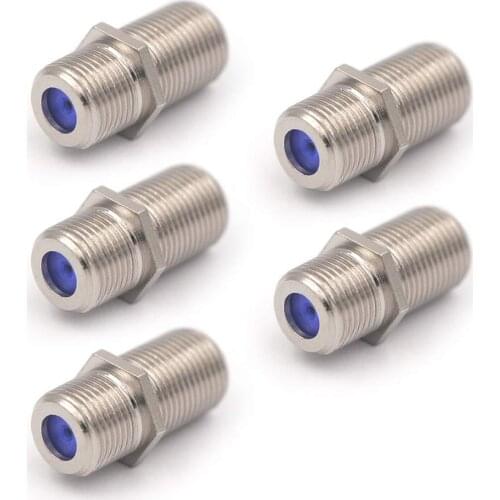 LBSC(5-Pack) 3GHz F Type RG6 Coax Cable Female to Female Connector,Cable Extension Adapter Connects Two Coaxial Video Cables
