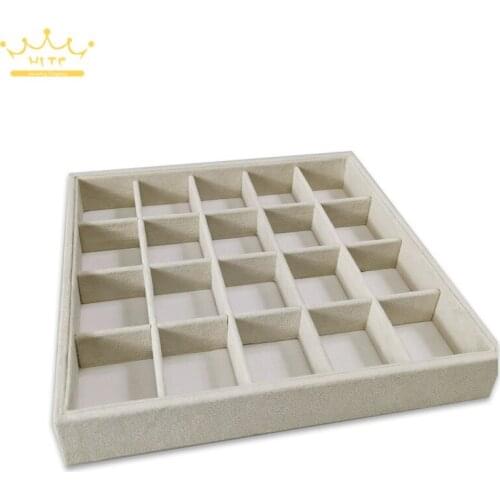 Jewelry Storage Tray Ring Earring Box 20 Grids Jewelry Organizer Accessories Holder Case Neckalce Display Holder 23*23*3.5cm