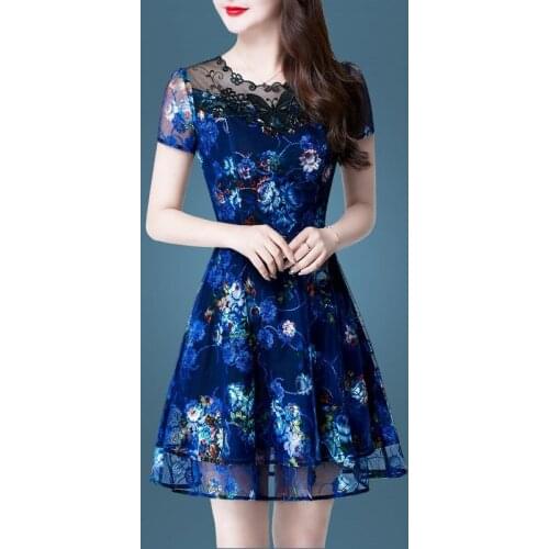 M-4XL Women Retro Vintage Dress Summer Party Dresses Lace Patchwork Elegant Embroidery Floral Vestidos Casual Plus Size 1360