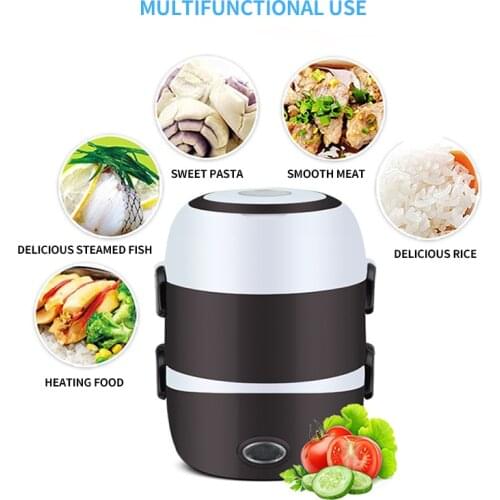 Multi Electric Heating Lunch Box 2L Lunch Box Electric Heating Keeping 220V 2/3 Layers Steamer Portable Food Container