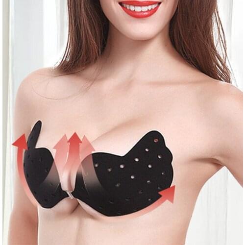 Reusable Self-Adhesive Silicone Breast Nipple Cover Bra Women Chest Accessories Womens Push Up Backless Strapless Front Closure
