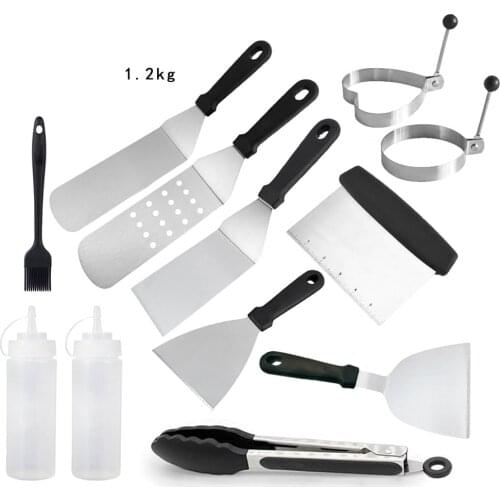 Stainless Steel BBQ Tools Set Kitchen Utensils Steak Pizza Scraper Barbecue Grilling Accessories Utensil Cooking Kit Camping