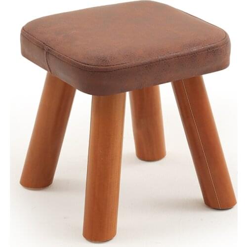 Small stool solid wood change shoe stool tea table fabric fashion creative children adult small bench sofa square stool