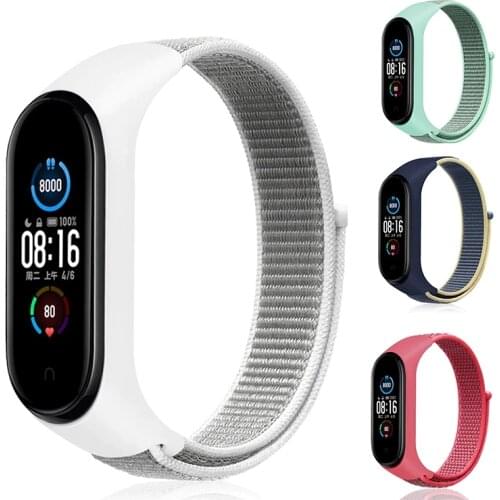 Nylon Strap for Xiaomi Mi band 6 4 3 5 Bracelet Wristband Sports Breathable Bracelet For Miband 6 5 4 3 Replacement Strap