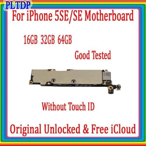 Original Motherboard For iPhone 5SE SE Unlocked Mainboard No Touch ID/With Touch ID For iPhone SE Logic board With IOS System