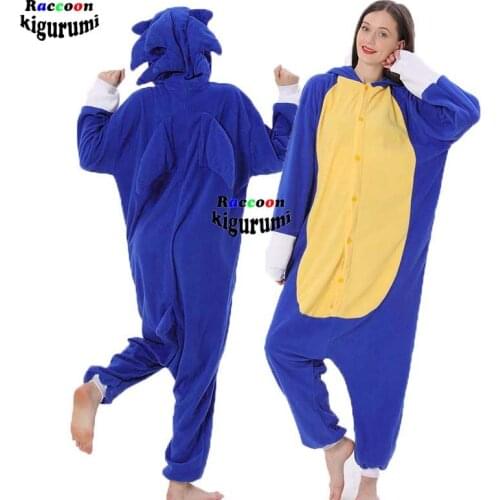 2021 New Extra Large XXL Unisex Blue Cartoon Pajamas Women Men Animal Adult Christmas Hedgehog Cosplay Raccoon Kigurumi Kids