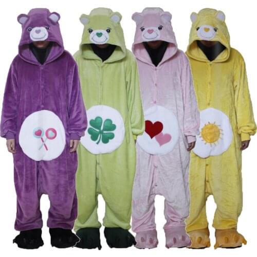 Share Bear Unisex Adult Animal Pajamas Onesies Cosplay Cartoon Adult One-piece Sleepwear Pajamas Halloween Christmas Costume