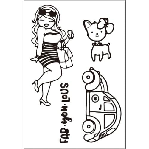11x16 Sexy Girls Transparent Clear Rubber Stamp Sheet Cling Scrapbooking Photo Album PaperCard DIY Craft