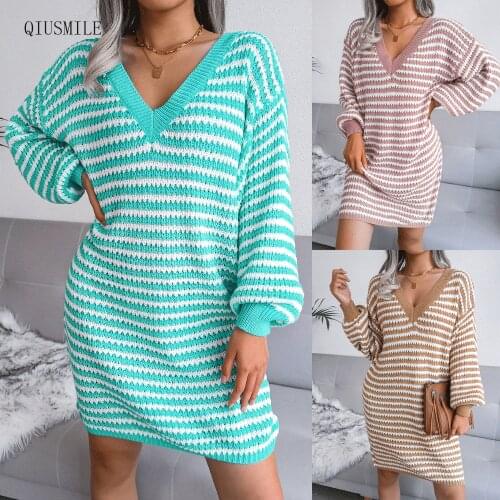 Qiusmile Fashionable Knitted Dresses