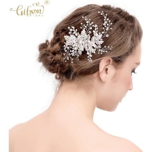 Handmade Wedding Accessory Glinting Rhinestones Freshwater Pearls Bridal Hair Clip Barrette Headpiece Prom Halo