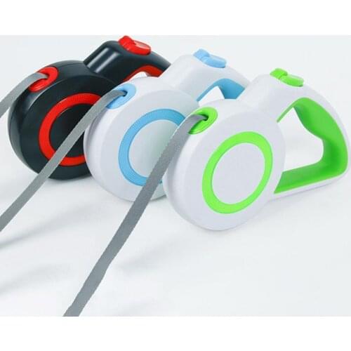 Black Stainless Steel Nylon Reflective Anti-bite Traction belt Automatic Retractable Extendable Dog Security Leash Walking Rope