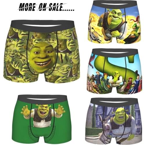 Shrek Faces Underpants Cotton Panties Mens Underwear Print Shorts Boxer Briefs
