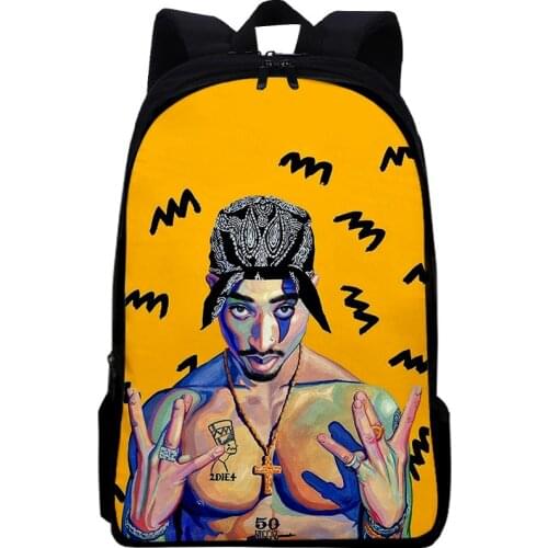 2020 New Boys Girls Backpack 3D 2PAC Teenager Cosplay Waterproof Oxford Travel Bags School Bags Print Laptop Bags