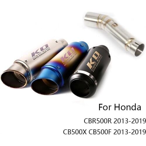 51mm Exhaust Set for Honda CBR500R CB500F CB500X 2013-2019 Motorcycle Exhaust Pipe Middle Pipe Slip On 51mm Muffler Escape Pipe