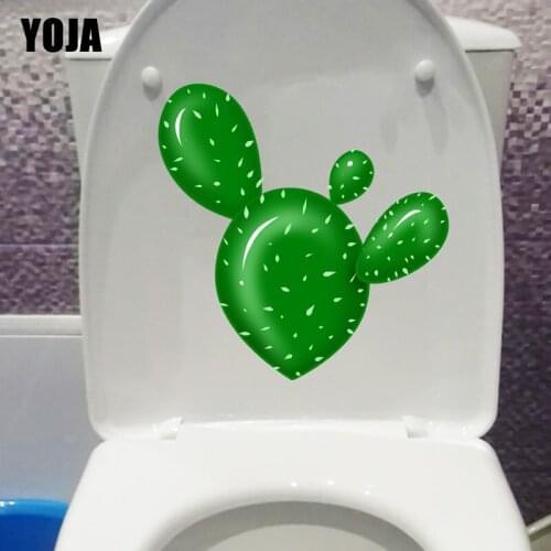 YOJA 20.8X21.2CM Cartoon Green Cactus Childern Bedroom Wall Decor Home Toilet Seat Stickers T1-1610