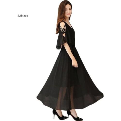 6Xl Plus Size Women Dress Chiffon Big Swing Short Sleeve V-Neck Ankle-Length A-Line Women Party Cocktail Dress Summer New