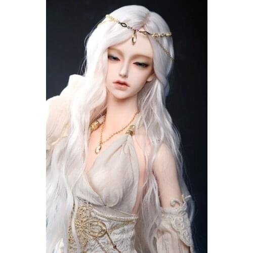 ZORONENKE Free Shipping 1/3 1/4 Bjd SD Doll Wig Fashion White Colors Wavy High Temperature Wire For Dolls Accessories