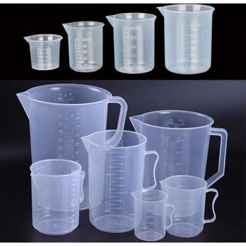 1PC Clear Plastic Graduated Measuring Cup For Baking Beaker Liquid Measure JugCup Container 20ml/30ml/50ml/300ml/500ml/1000ml
