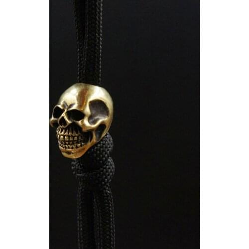 1PC Ghost Face Smile Skull Shape Brass Knife Beads Lanyard Pendant Paracord Umbrella Rope DIY Decorative Accessories Pendant