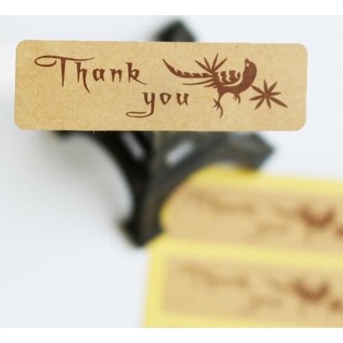 100PCS Thank you Handmade Paper Point Stikers Sealing Paste Baking Biscuit Bag Decorative Seal Sticker