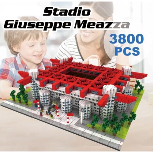 3800pcs old Trafford Atomic Building Blocks Kit Football Stadium Model Gift Toy for Kids
