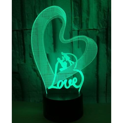 Loving Love 3d Led Colorful Night Lights Valentines Day Moderne Desk Lamp Creative Gift Atmosphere 3d Small Table Lamp