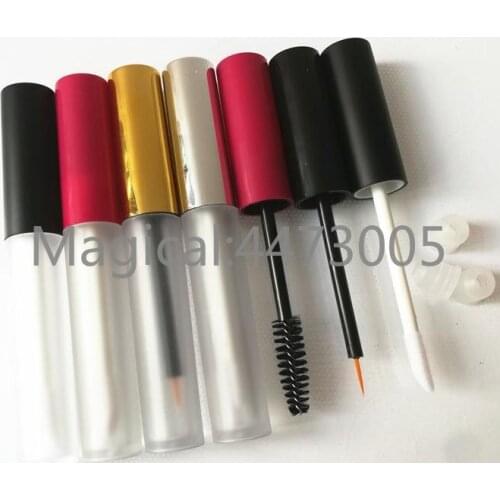 4ML 20pcs 50pcs Frosted Lip Gloss Tube with Red/Gold/Silver Cap, Beauty Cosmetic Eyeliner Tube, DIY Plastic Mascara Bottle