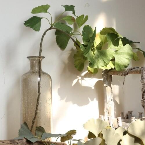 4 Pcs Simulation Green Ginkgo Leaf Artificial Plants Home Accessories Garden Decoration Wedding Flower Decoration Fake Plants