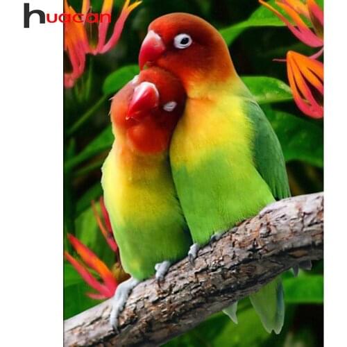 Huacan 5d Diy Diamond Painting Bird Mosaic Animal Embroidery Cross Stitch Parrot Wall Stickers Diamond Art