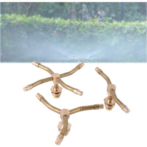 360° Automatic Rotating Cooper Sprinklers 1/2" Male Thread 2/3/4-way Optional Garden Agricultur Horticulture Watering Nozzle