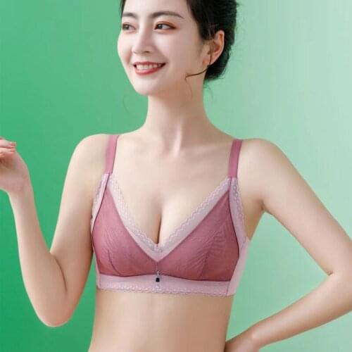 Plus Size Bra Seamless Bras For Women Underwear BH Sexy Lace Brassiere Push Up Bralette Pad Top thin Breathable Bra