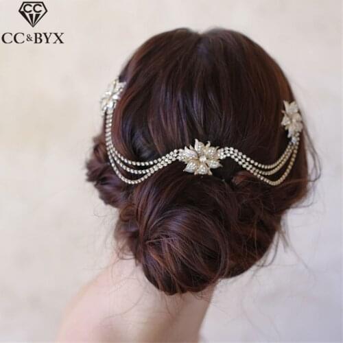 CC Hairbands Combs Headbands Luxury Engagement Wedding Hair Accessories For Bridal Fine Jewelry Flowers Crysatl Beads Gifts o043