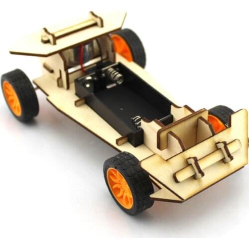 DIY Two Drives Car Handmade Toys Physical Gizmo Building Blocks Kits Solar Energy Assembled Toy Teaching Tool