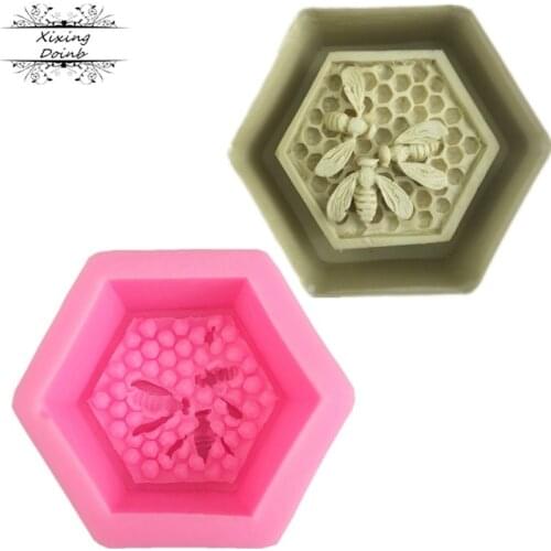 DIY honey bee honeycomb shape silica gel sugar mold cake decoration tool fudge chocolate dessert Tool kitchen baking goods