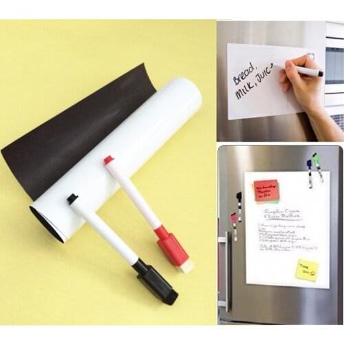 A4 Size Flexible Whiteboard Magnetic White Board Fridge Magnets Kitchen Sticker Writing Pad Reminder Board Notepad Marker Eraser