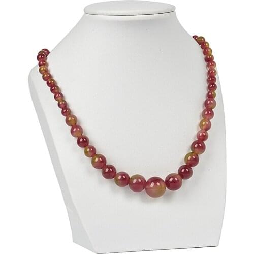 Imitation Tourmaline Chalcedony 6-14mm Round Tower Necklace DIY Design Jewelry Women Clothing With Festival Birthday Gifts 18"