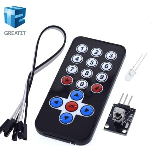 GREATZT 1LOT Infrared IR Wireless Remote Control Module Kits DIY Kit HX1838 For Arduino Raspberry Pi