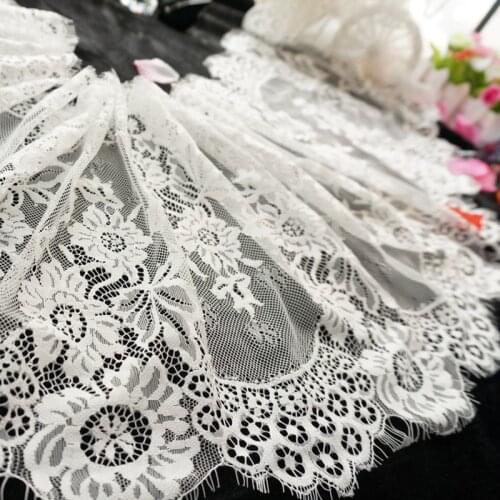 34.5cm Width Black/white Eyelash Lace Fashion Handmade DIY Eyelash Lace underwear lace fabric Sewing Decoration Accessories