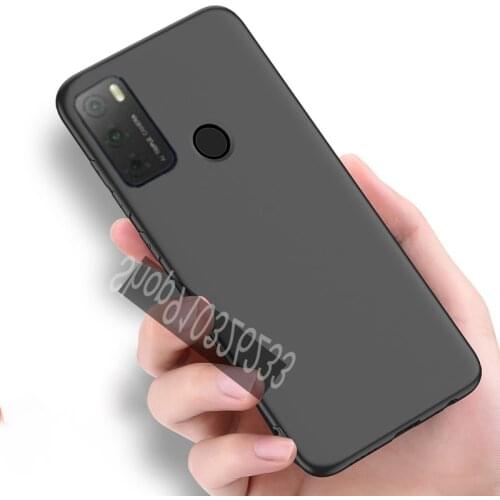 For TCL A1 Alpha 21 Case Matte Slim Soft Silicone Phone Cover Black
