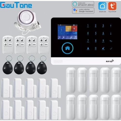 GT APP Remote Control Alarm Panel Switchable 9 Languages Wireless Home Security WIFI GSM GPRS Alarm System RFID Card Arm Disarm