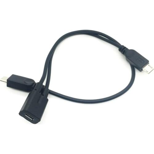 1pcs Micro USB 2.0 Y Splitter usb 1 Female to 2 Male Data Charge Extension Cord for LG Blackberry Nokia Toshiba