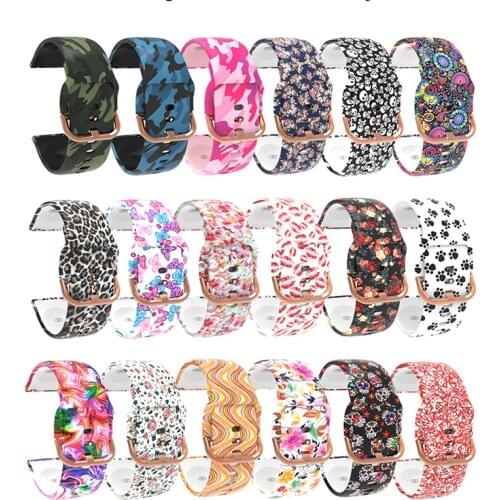 BOORUI flower colour watchband for Samsung watch active 42mm for garmin vivoactive 3 strap silicone replacement bracelet 20mm