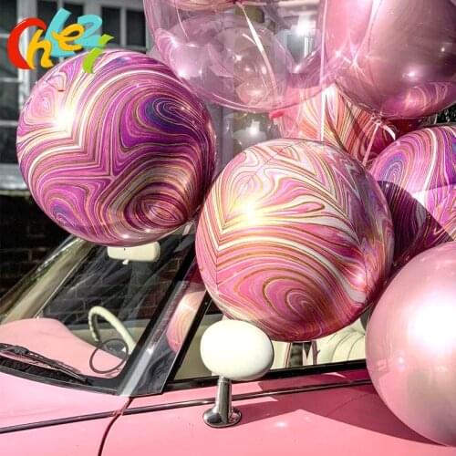 10pcs 22inch Marble texture Foil Balloons 4D Round helium balloon Wedding birthday party decorations kids adult Baloons baby toy